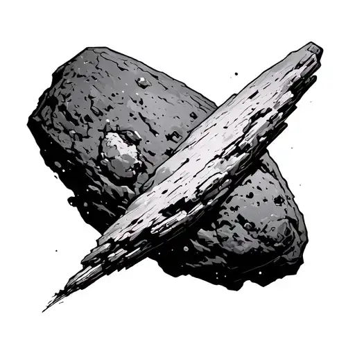 asteroid flying through space tattoo design idea