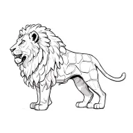 Lion with bricks tattoo design idea