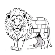 Lion with bricks tattoo design idea