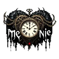 "Mélanie" clock Coeur chain tattoo design idea