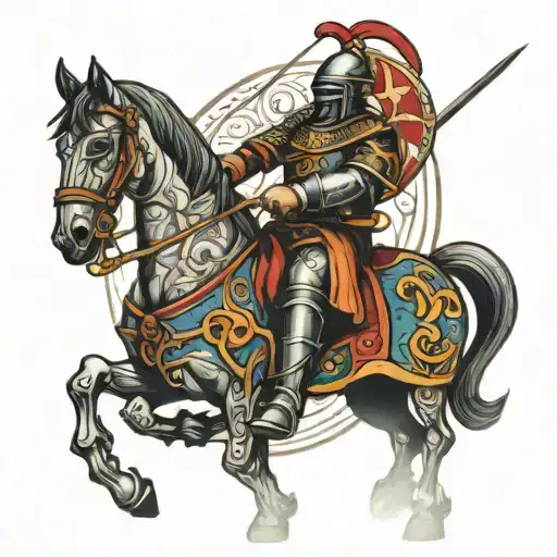 Spanish conquistador crusader tattoo design idea