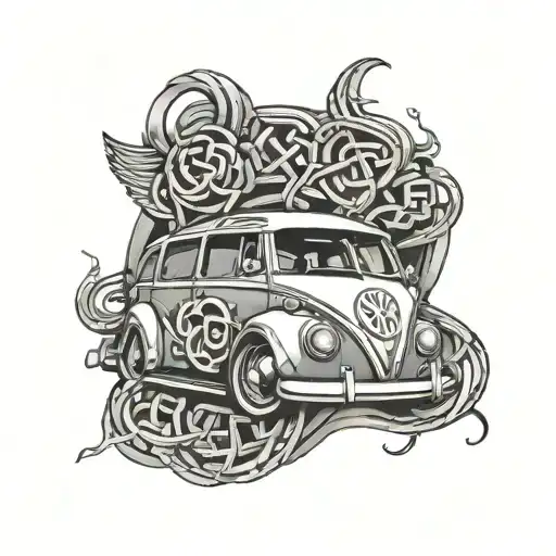 volkswagen symbol intertwined tattoo design idea