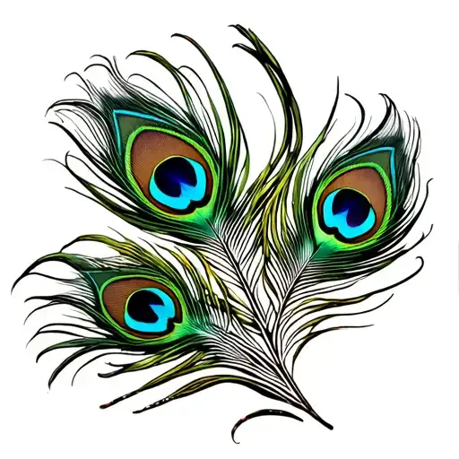 peacock feather transforming tattoo design idea