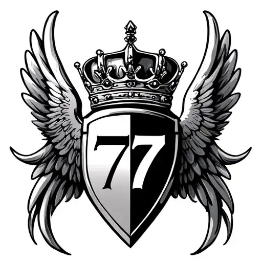 777 on the wing on the nape area and the king's crown on the 777, don't exaggerate the wing tattoo design idea