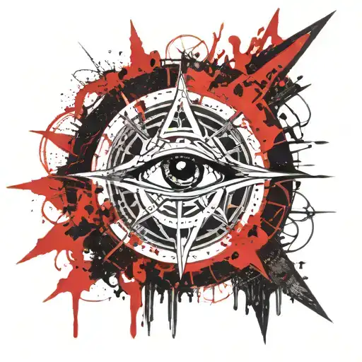 warhammer 40k eye of horus chaos star tattoo design idea