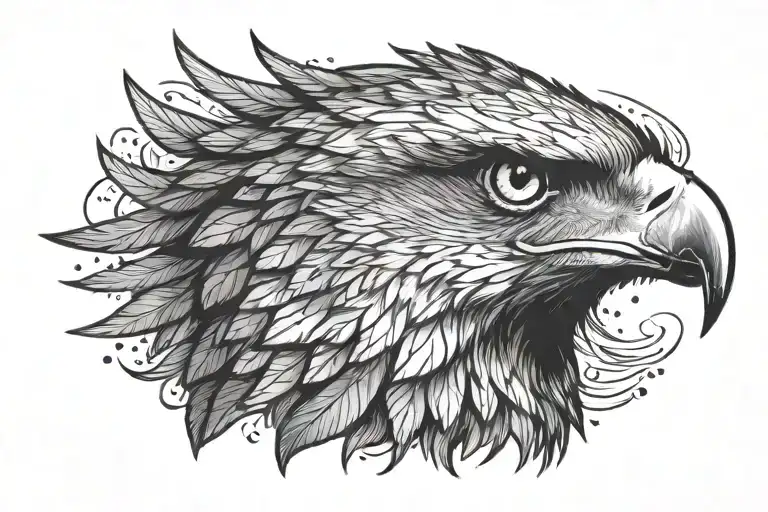 hawk head tattoo design idea