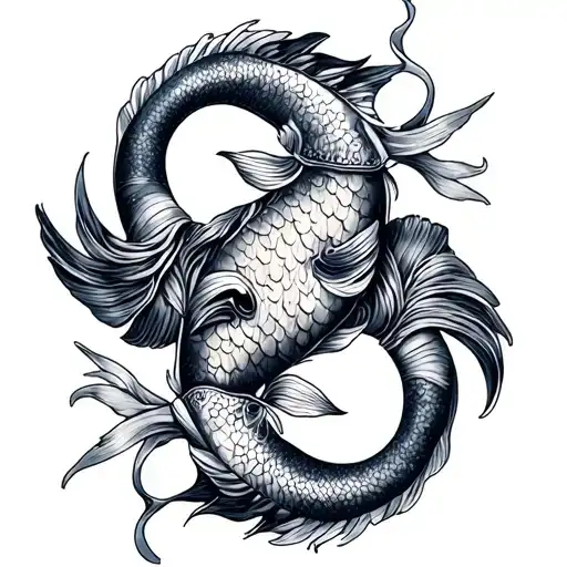 Gemini And Pisces Combined tattoo design idea
