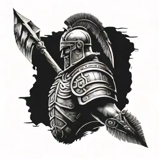 gladiator, animal an latvian symbols incorporated tattoo design idea