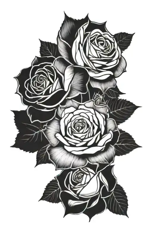 roses and Mandela  tattoo design idea