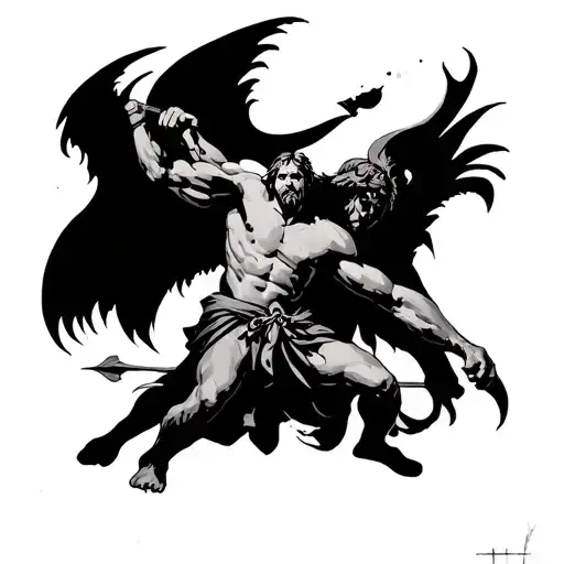 David Vs Goliath tattoo design idea