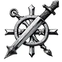 crusader sword with Jerusalem cross embedded in the hilt tattoo design idea