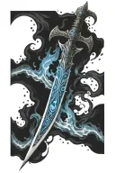frostmourne blue fire tattoo design idea