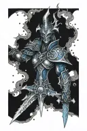 frostmourne blue fire tattoo design idea