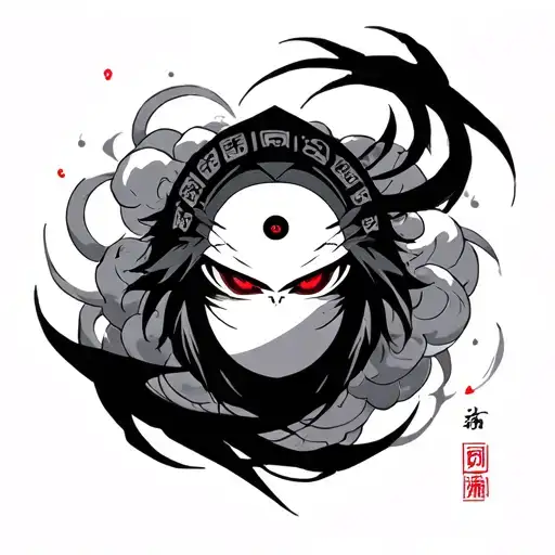 Itachi anbu mask sharingan akatsuki cloud patterns tattoo design idea