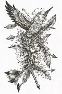 arrows and feathers transforming tattoo design idea