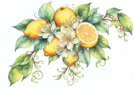 lemons on a vine wedding ring finger tattoo tattoo design idea