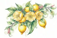 lemons on a vine wedding ring finger tattoo tattoo design idea