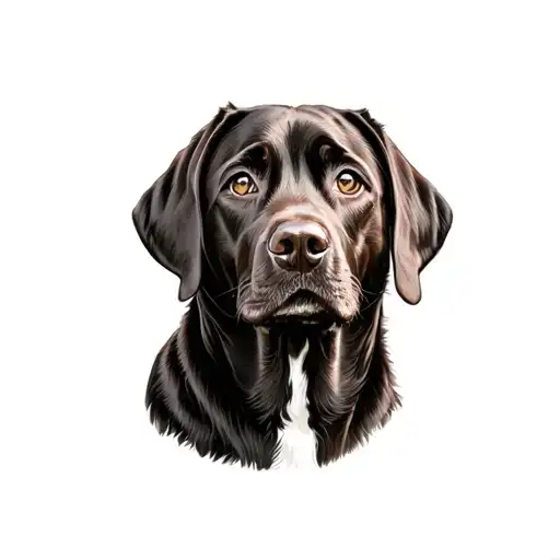 chocolate lab dog portrait tattoo design idea