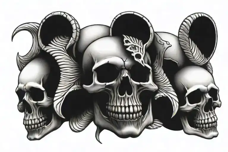 skull with shading tattoo design idea