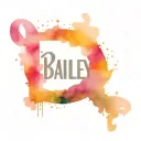 name overlapping letters Bailey written tattoo design idea