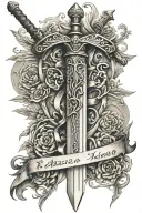 sword and proverbs 24:16 tattoo design idea