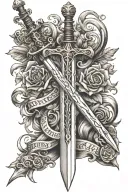 sword and proverbs 24:16 tattoo design idea