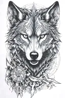 wolf running alongside tattoo design idea