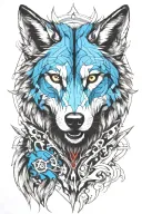 wolf running alongside tattoo design idea