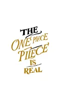 One Piece Luffy Strawhat, saying in gold and Black words "THE ONE PIECE IS REAL" and in pirate style tattoo design idea