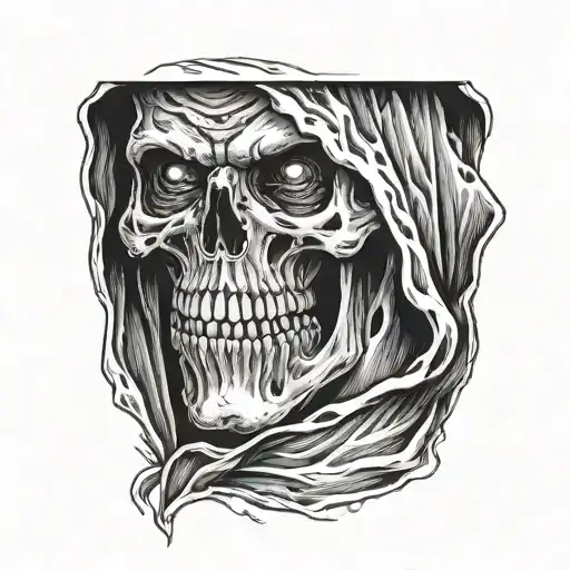 reaper face tattoo design idea