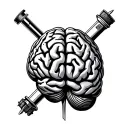 kill switch on a brain tattoo design idea