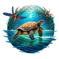 celtic, viking, feminine, dragonflies, sea turtles, love of ocean, tattoo design idea