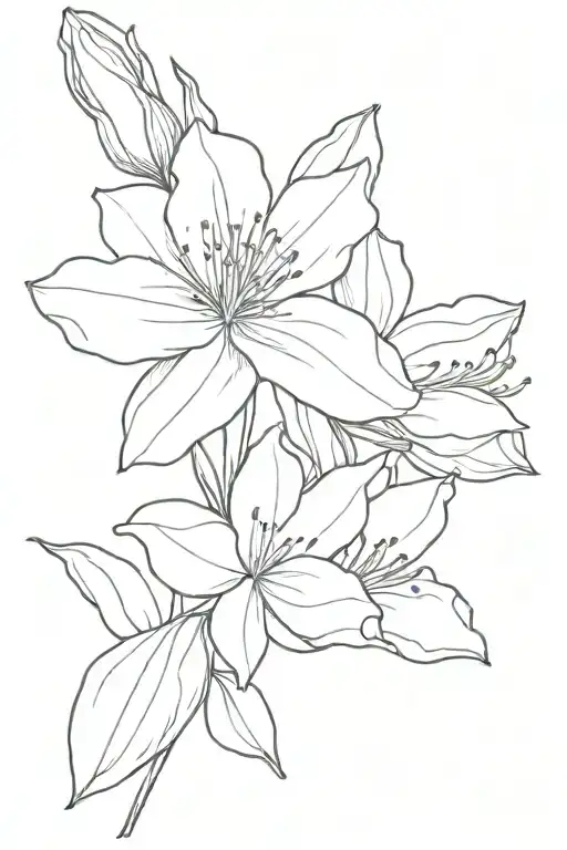 rhododendron and tulip tattoo design idea