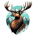elk duck mountains tattoo design idea