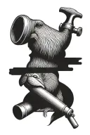 Whistle, walrus, squeegee tattoo design idea
