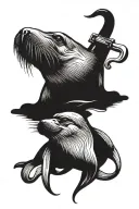 Whistle, walrus, squeegee tattoo design idea