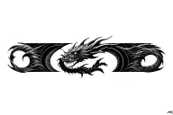 dragon cubism style tattoo design idea