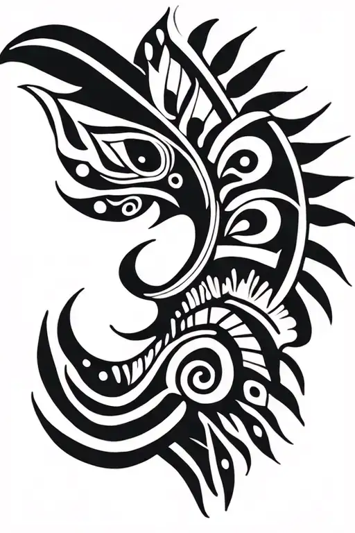 Polynesian tribal inspired tattoo tattoo design idea