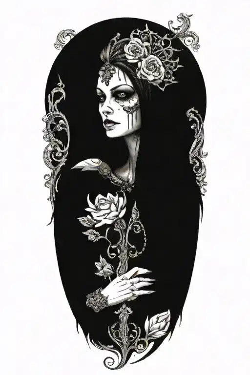 fortuna goddess sexy fit tattoo design idea