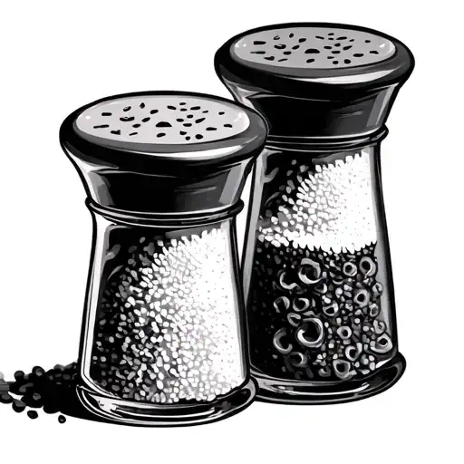 salt and pepper shakers shaking tattoo design idea