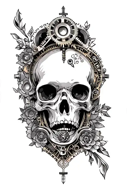 steampunk inspired tattoo tattoo design idea