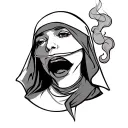 Smoke Nun tattoo design idea