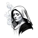 Smoke Nun tattoo design idea
