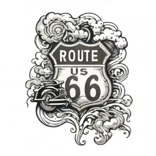 Route 66 tattoo design idea
