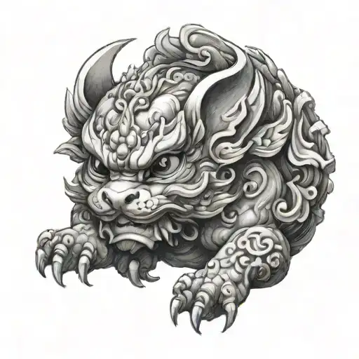 cute pixiu tattoo design idea