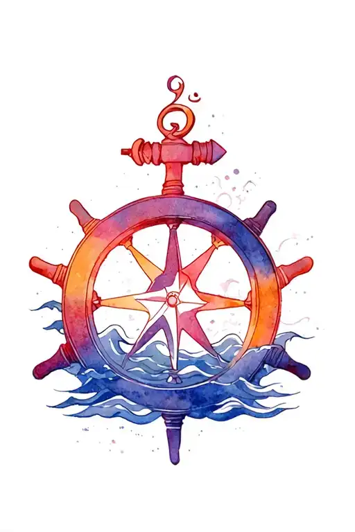 Shiva's Trishul, Om, waves, and ship wheel, 26101988, Zodiac sign Scorpion, Anchor, Compass  tattoo design idea