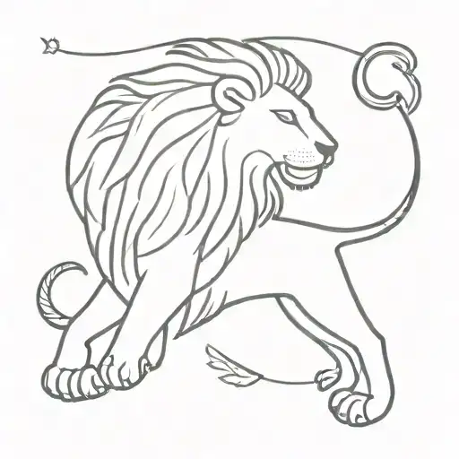 Get a delicate and charming tattoo that represents the Lion of Judah from the Bible with a little girl on his back tattoo design idea