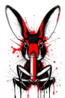 praying mantis, syringe, military rabbit tattoo design idea