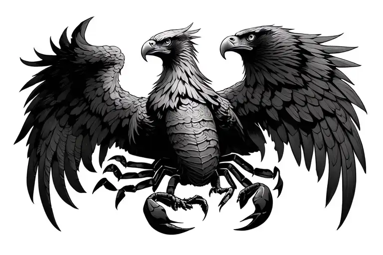 astrology the evolution of Scorpio Phoenix into eagle tattoo design idea