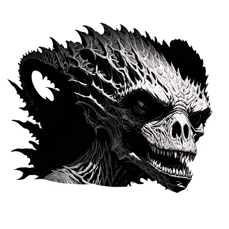 demogorgon stranger things tattoo design idea